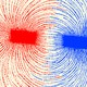 Red and blue magnetic poles