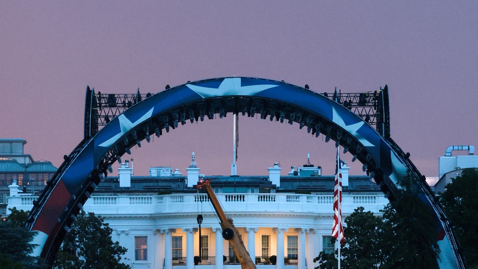 The White House with the UFC ring