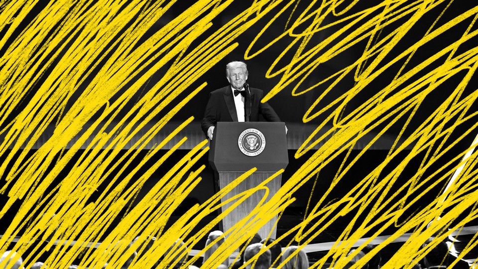 trump in kennedy center honors awards show illustration