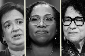 Triptych showing liberal Supreme Court justices