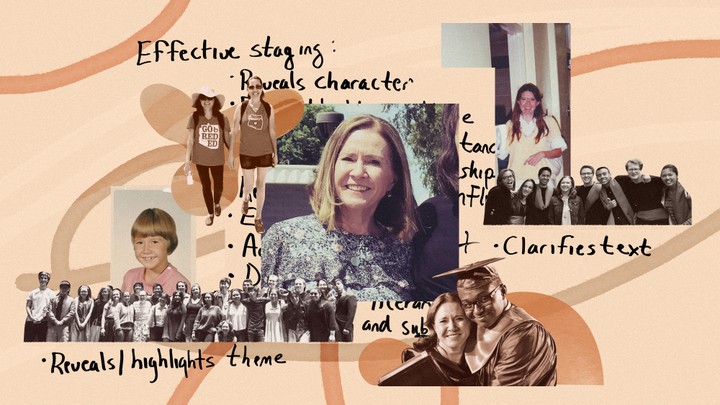 A photo collage of Judith Harper's teaching career.