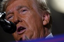 Donald Trump speaks at a rally in Erie, Pennsylvania.