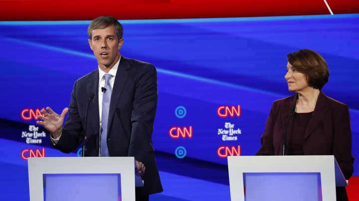 Beto O'Rourke speaks during the October 15 Democratic primary debate.