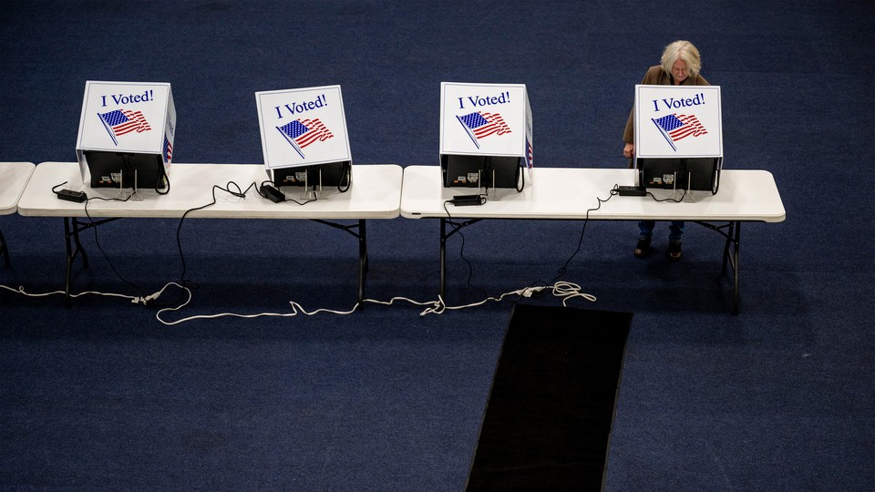 A photo of polling booths