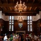 Dark-wood-panel dining hall at Yale University