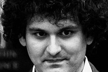 A black-and-white image of Sam Bankman-Fried