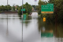 A flooded highway in Houston