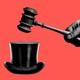 Illustration of a gavel hitting a top hat