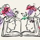 Picture of a book with flowers