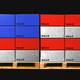 Illustration of shipping containers in the shape of an American flag.