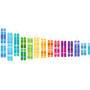 A colorful illustration of 23 pairs of chromosomes