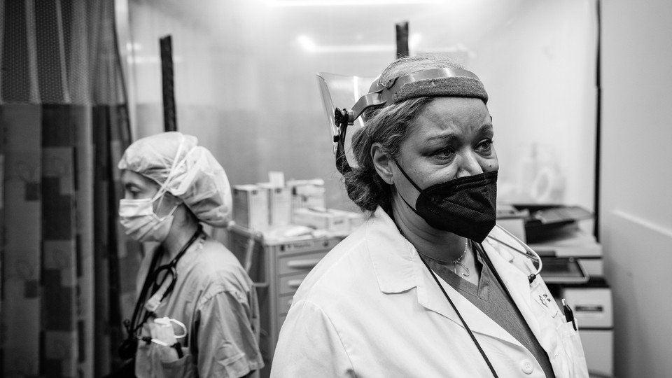 Dr. Sylvie de Souza at the emergency room in Brooklyn Hospital Center