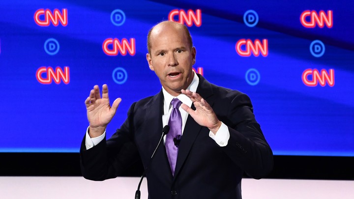 Senator John Delaney speaks onstage at the second Democratic debate.