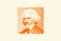 A photo of Frederick Douglass in an orange tint