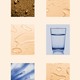 A collage of water droplets and glasses of water