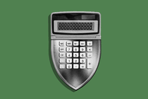 A calculator in the form of a badge