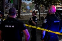 A news photo of police attending the scene of a terror attack in Boulder. Colorado.