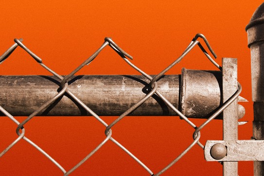 An illustration of a chain link fence
