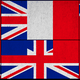An illustrated collage of the British and French flags