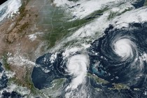 The view from space of Hurricanes Idalia and Franklin