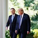Picture of Donald Trump and Andrzej Duda, Poland's president, in Washington DC