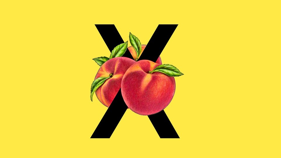 An illustration of an X with peaches.