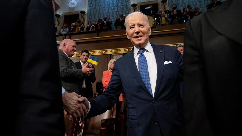 Joe Biden walking into the House chamber.