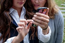 Young girls with smartphone