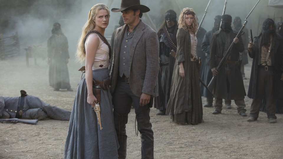 Evan Rachel Wood and James Marsden in 'Westworld'