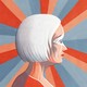 An illustration of a woman with white hair