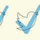Illustration featuring the Twitter bird symbol and a blue check mark.