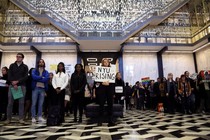 An anti-Trump protest at New York University