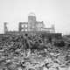 The wrecked framework of the Museum of Science and Industry as it appeared shortly after the blast. City officials recently decided to preserve this building as a memorial though they had at first planned to rebuild it.