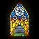 illustration of a stained glass window of the U.S. Capitol dome with stars