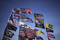 Flags flown by Trump supportres