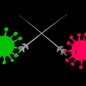 two coronaviruses with different spikes fencing