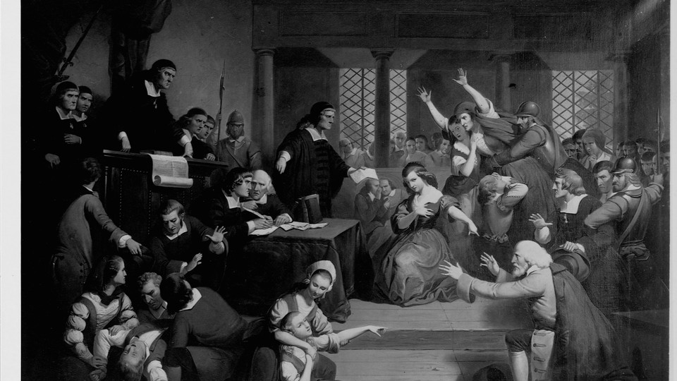 A portrayal of the 1692 witchcraft trials in Salem, Massachusetts. 