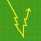 Illustration of a line graph in the shape of a lightning bolt