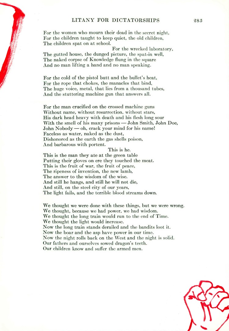 A Poem by Stephen Vincent Benét: #39 Litany for Dictatorships #39 The Atlantic