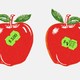 Two apples, one with a high price and the other with an incomprehensible one