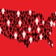 An illustration of a human figures in the shape of the United States