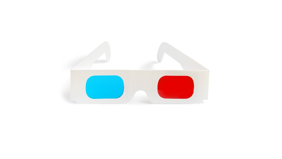 Illustration showing 3D glasses