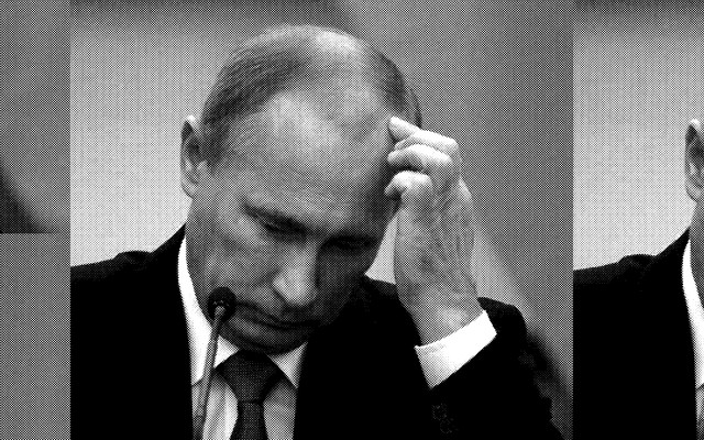 Vladimir Putin scratches his head.