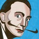 Dali with mustache made up of Nike logos
