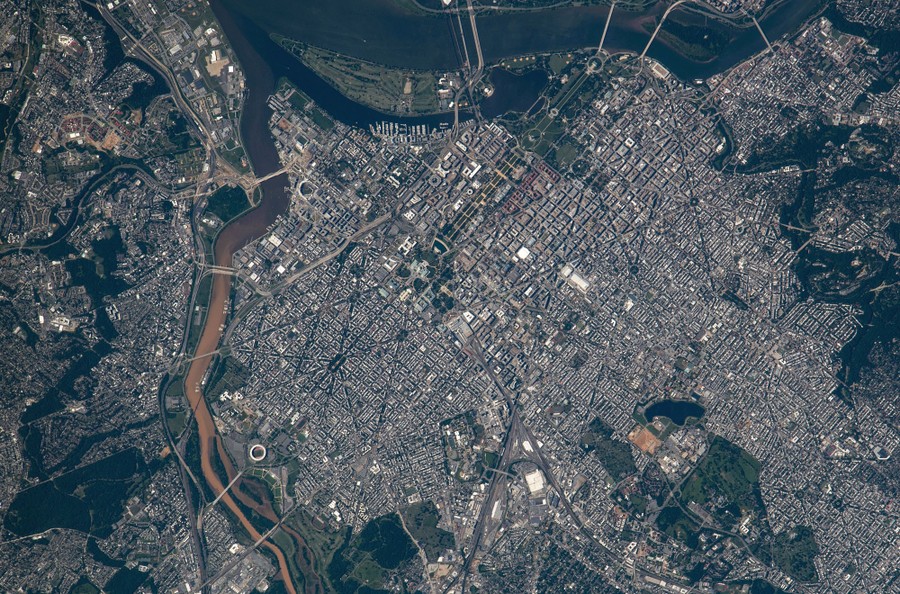 An orbital view of Washington, D.C.