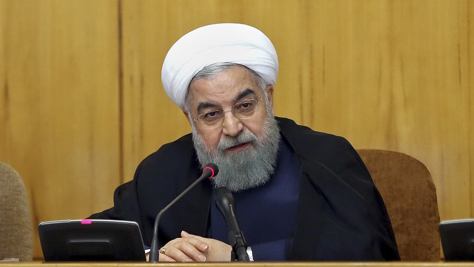President Hassan Rouhani speaks during a cabinet meeting in Tehran on July 19, 2017.