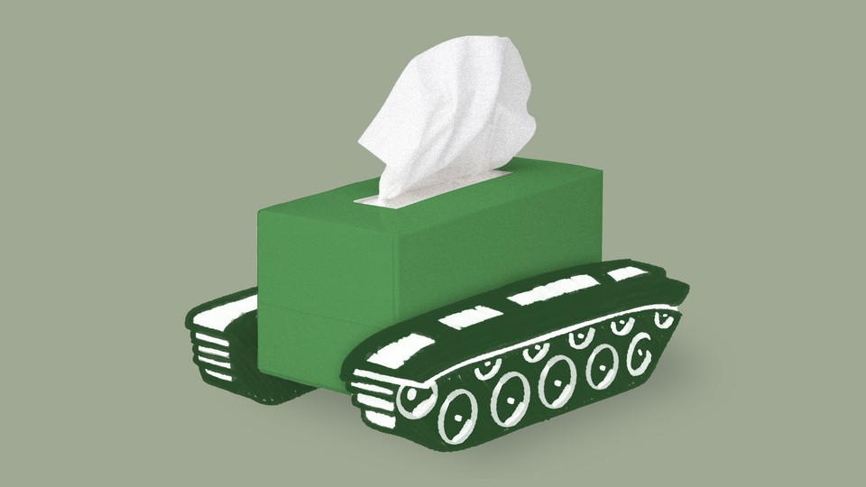 Tissue box with tank wheels illustration