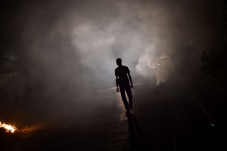 Through the smoke. Walking through the smoke. walking through the smoke art.