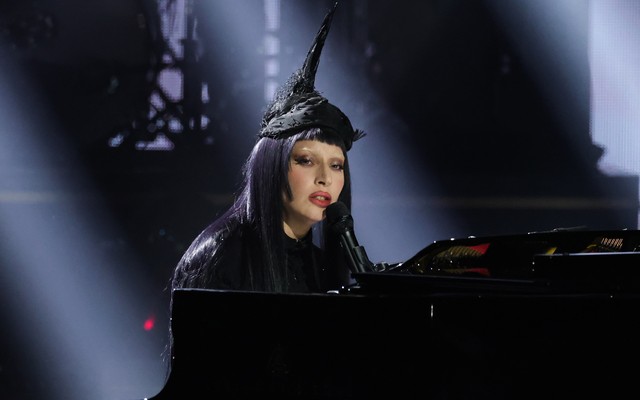 Lady Gaga performs on Friday, February 14, 2025.