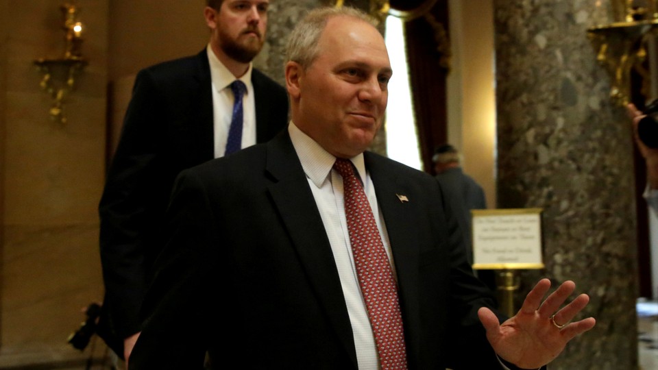 Scalise leaves a House vote on Capitol Hill on April 28, 2017. 